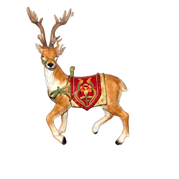 Fitz & Floyd Bellacara Deer Figurine Reindeer Christmas 15" - Open Box W/ Box